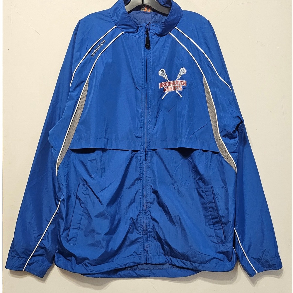 Warrior Brookhaven Bandits Lacrosse‎ Windbreaker Jacket Mens XL Blue Full Zip